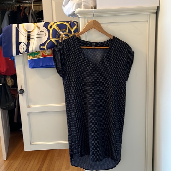 Jacob Boutique Navy Blue Polka Dot Women's Dress - Picture 4 of 8